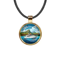 Кулон, цвет золото, со шнурком, Море и горы C0310033