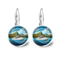 Серьги металлические, Море и горы C0310038