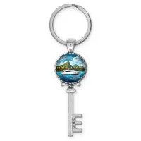 Брелок ключ, цвет серебро, с кольцом для ключей, Море и горы C0310044