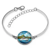 Браслет металлический, цвет серебро, Море и горы C0310046