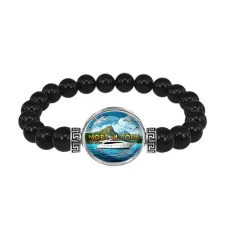 Браслет из черного агата, Море и горы C0310056