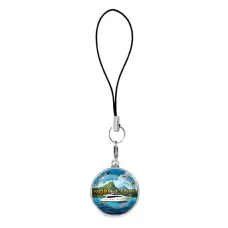 Подвеска для телефона, цвет серебро, со шнурком, Море и горы C0310060