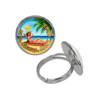 Кольцо металлическое, цвет серебро, Лето, солнце, море, пляж C0311015