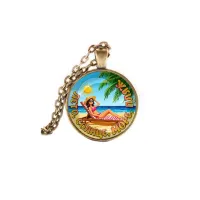 Кулон, цвет бронза, с цепочкой, Лето, солнце, море, пляж C0311028