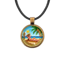 Кулон, цвет бронза, со шнурком, Лето, солнце, море, пляж C0311029
