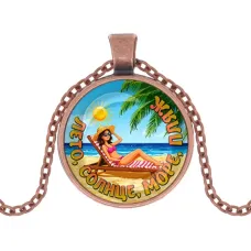 Кулон, цвет медь, с цепочкой, Лето, солнце, море, пляж C0311030