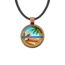 Кулон, цвет медь, со шнурком, Лето, солнце, море, пляж C0311031