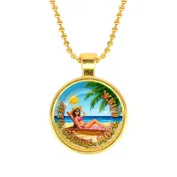 Кулон, цвет золото, с цепочкой, Лето, солнце, море, пляж C0311032