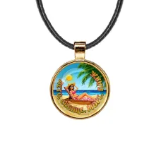Кулон, цвет золото, со шнурком, Лето, солнце, море, пляж C0311033