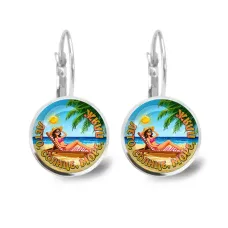 Серьги металлические, Лето, солнце, море, пляж C0311038