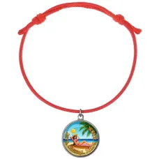 Браслет из красного шнура, Лето, солнце, море, пляж C0311052