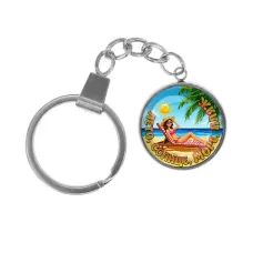 Брелок, нержавеющая сталь, с кольцом для ключей, Лето, солнце, море, пляж C0311061