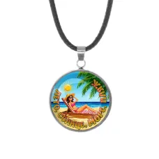 Кулон, нержавеющая сталь, со шнурком, Лето, солнце, море, пляж C0311062