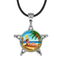 Звезда-кулон, металл, Лето, солнце, море, пляж C0311064