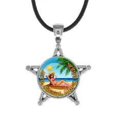 Звезда-кулон, металл, Лето, солнце, море, пляж C0311064