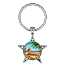 Звезда-брелок, металл, Лето, солнце, море, пляж C0311065