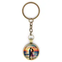 Круглый брелок, цвет бронза, с цепочкой, Счастье на море C0312018