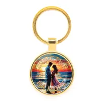 Круглый брелок, цвет золото, Счастье на море C0312019