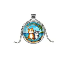 Кулон, цвет серебро, с цепочкой, Котики на морюшке C0314026