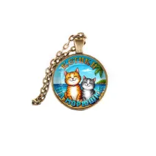 Кулон, цвет бронза, с цепочкой, Котики на морюшке C0314028