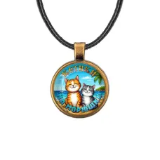 Кулон, цвет бронза, со шнурком, Котики на морюшке C0314029