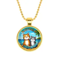 Кулон, цвет золото, с цепочкой, Котики на морюшке C0314032