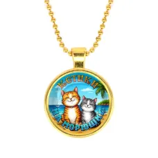 Кулон, цвет золото, с цепочкой, Котики на морюшке C0314032