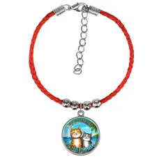 Браслет из красного шнура, Котики на морюшке C0314047