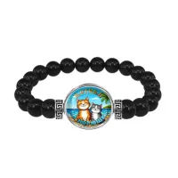 Браслет из черного агата, Котики на морюшке C0314056