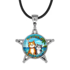 Звезда-кулон, металл, Котики на морюшке C0314064