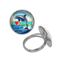 Кольцо металлическое, цвет серебро, Я люблю море C0315015