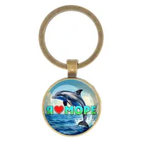 Круглый брелок, цвет бронза, Я люблю море C0315017
