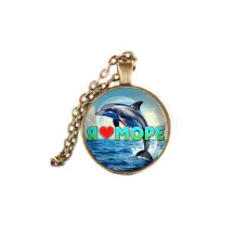 Кулон, цвет бронза, с цепочкой, Я люблю море C0315028