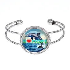 Браслет металлический, цвет серебро, Я люблю море C0315034
