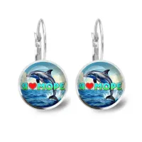 Серьги металлические, Я люблю море C0315038