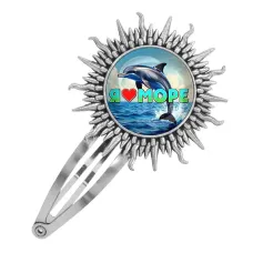 Заколка металлическая, цвет серебро, Я люблю море C0315045