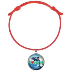 Браслет из красного шнура, Я люблю море C0315052