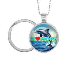 Кулон-брелок, цвет серебро, с цепочкой и кольцом, Я люблю море C0315054