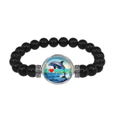 Браслет из черного агата, Я люблю море C0315056