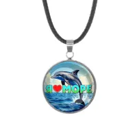 Кулон, нержавеющая сталь, со шнурком, Я люблю море C0315062