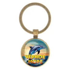 Круглый брелок, цвет бронза, Черное море C0316017