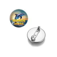 Круглый значок, цвет серебро, Черное море C0316023