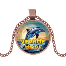Кулон, цвет медь, с цепочкой, Черное море C0316030
