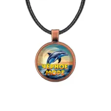Кулон, цвет медь, со шнурком, Черное море C0316031