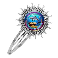 Заколка металлическая, цвет серебро, Сокровища Черного моря C0317045