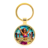 Круглый брелок, цвет золото, Отдыхаем хорошо C0318019