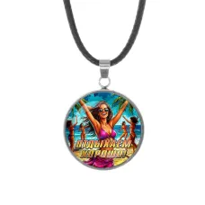 Кулон, нержавеющая сталь, со шнурком, Отдыхаем хорошо C0318062