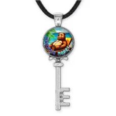 Кулон ключ, цвет серебро, со шнурком, Обожаю море C0319043