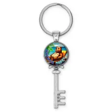 Брелок ключ, цвет серебро, с кольцом для ключей, Обожаю море C0319044