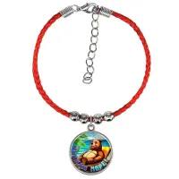 Браслет из красного шнура, Обожаю море C0319047